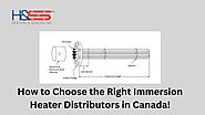 Selecting the Ideal Immersion Heater Distributor in Canada!