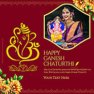 Create Vinayaka Chaturthi 2023 Greeting Card Photo Frame With My Name