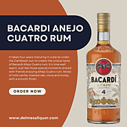 Website at https://www.delmesaliquor.com/collections/rum/products/bacardi-anejo-cuatro-rum