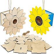 Baker Ross Sunflower Wooden Bird House Kits