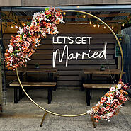 Let's Get Married Neon Sign & Backdrop Hire Package