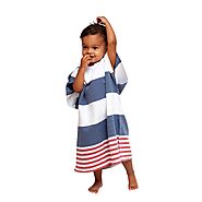 Childrens Lightweight Beach Hooded Poncho Changing Robe Towel | Lorima