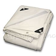 Heavy Duty White Poly Tarp 12'x20' | 1200 Denier