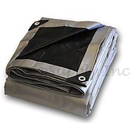 Heavy Duty Silver/Black Poly Tarp 20'x30' | Cut Size