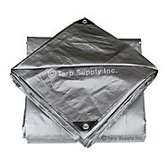 Heavy Duty Silver Poly Tarp 12'x20' | 14 x 14 Weave