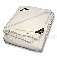 Heavy Duty White Poly Tarps 6'x8' - Case of 20 Tarps