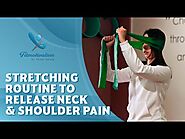 What is the suggested Pilates stretching routine for neck and shoulder pain?