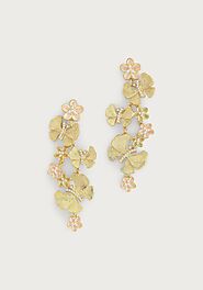 Butterfly and Flower Dangle Earrings-Sophisticated Glamour | BTK COLLECTION