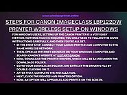Canon imageCLASS LBP122dw Printer Wireless Setup