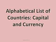 Alphabetical List of Countries with Capitals and Currencies