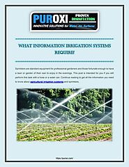 What Information Irrigation Systems Require | PDF