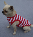 White and Red Striped Dog Tank -PetSuperDeal.com