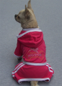 Deep Pink Rhinestone Pyrography Four Legged Dog Sportswear - PetSuperDeal.com