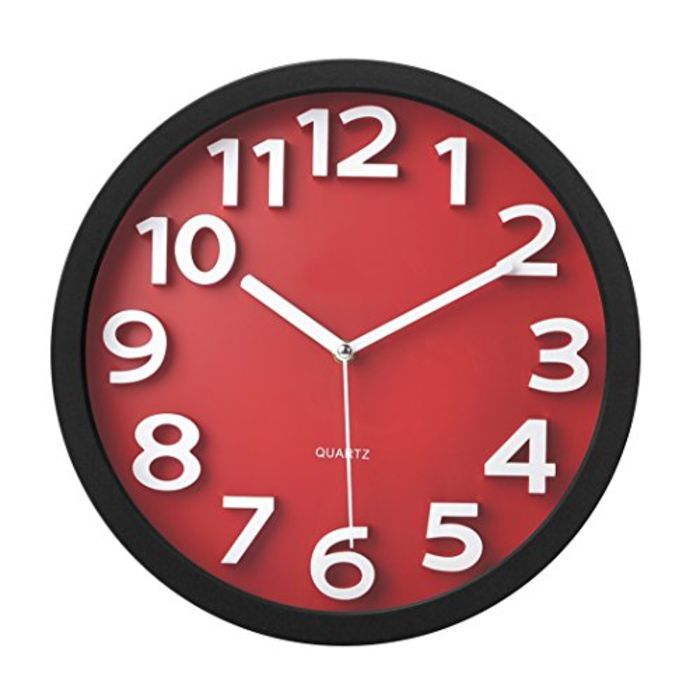 Best Red Kitchen Wall Clocks Large, Retro, Red Apple and Rooster A