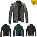 Slim Fitted Leather Jacket uk CW138450 - cwmalls.com