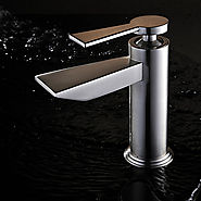 Contemporary Brass Nickel Brushed Bathroom Sink Faucets At FaucetsDeal.com