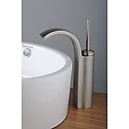 Contemporary Nickel Finish Single Handle Single Hole Brass Bathroom Sink Faucet At FaucetsDeal.com