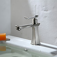 HPB Contemporary Brass Brushed Chrome Bathroom Sink Faucets At FaucetsDeal.com