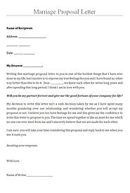 Marriage Proposal Letter Template - Free Letter Templates