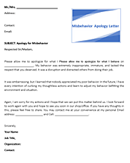 Misbehavior Apology Letter Template - Free Letter Templates