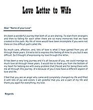Love Letter to Wife Template - Free Letter Templates