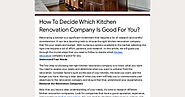 How To Decide Which Kitchen Renovation Company Is Good For You?