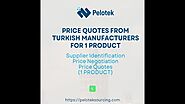 Price Quotes for 1 Product Type