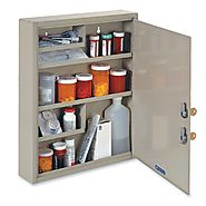 STEELMASTER Large Medical Security Cabinet, Dual Locks, 14 x 17.13 x 3.13 Inches, Sand (2019065D03)