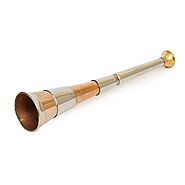 3 Band Copper Fox Hunting Horn With Brass Mouthpiece