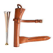Copper 1-Band Fox Hunting Horn With Genuine Leather Case