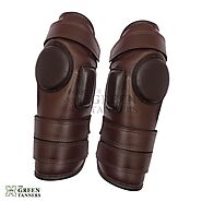 Genuine Leather 3 Straps Polo Knee Guards