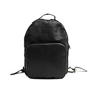 Genuine Leather Backpack | Black Laptop Backpack