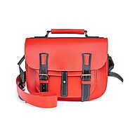 Red Leather Crossbody Bags | Genuine Messenger Bag For Sale
