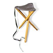 Leather Polo Camping Stool | Foldable Tripod Stool