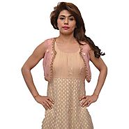 Beige Cut-Sleeves Anarkali Suit Women Apparel Online Store