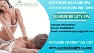 Website at https://sunrisebeautyspa.com/massage-spa-centre-richmond-town/