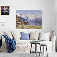 Die Alpe Barneuza Wallis by Edward - Mountain Landscape Art Print - Swiss Alps Decor