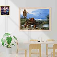 Landscape Windmill, Various Horses, Nature Printable, Wall Art Perfect for your bed room living room and also makes g...