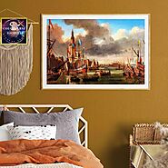 Sailing ships in front of Amsterdam, Nature Printable Wall Art Perfect for your bed room living room and also makes g...
