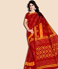 Vandana Red & Yellow Color Cotton Saree