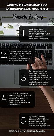 Discover the Charm Beyond the Shadows with Dark Photo Presets
