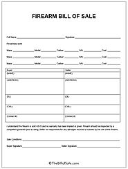 Firearm Bill of Sale Form Template in Printable PDF