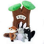 ZippyPaws Burrow Zoo Interactive Hide and Seek Squeaky Plush Dog Toy