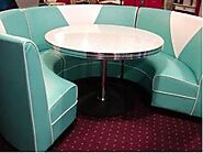 Find real metal banding with a chrome column base with our Diner tables and chairs