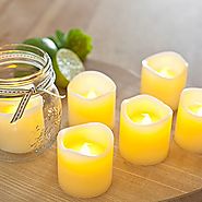 [Gorgeous Flameless Candles] - Flickering LED Candles - 100+ hrs of Extended Light Time - Set of 6 Unscented Battery ...