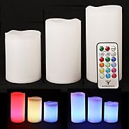 Frostfire Mooncandles - 3 Weatherproof Outdoor and Indoor Color Changing Candles with Remote Control & Timer