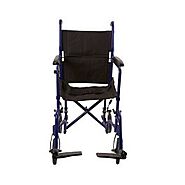 Lightweight Transport Chair McKesson Aluminum Frame with Blue Finish 300 lbs. Weight Capacity Fixed Height / Padded A...