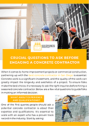 Crucial Questions to Ask Before Engaging a Concrete Contractor