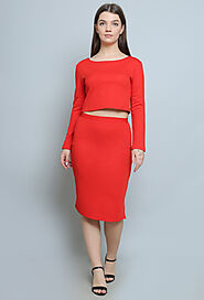 Get the Perfect Match: Red Top & Skirt Co-ord Set!
