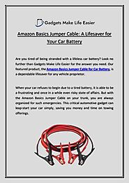 Amazon Basics Jumper Cable: A Lifesaver for Your Car Battery